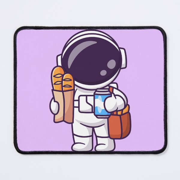 Item preview, Cute Astronaut Grocery Run: Vector Cartoon Icon Blending Science and Food designed and sold by hjian8219.