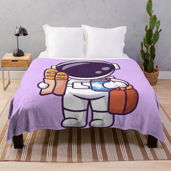 Item preview, Cute Astronaut Grocery Run: Vector Cartoon Icon Blending Science and Food designed and sold by hjian8219.