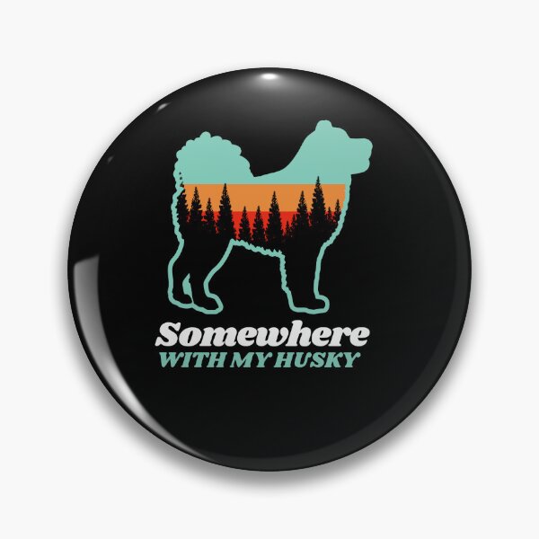 Artikelvorschau, Irgendwo mit meinem Husky Vintage Wander-Camping-Geschenk entworfen und verkauft von Guarddogdrive.