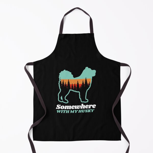 Aperçu de l'œuvre Quelque part avec mon cadeau de camping de randonnée vintage Husky créée et vendue par Guarddogdrive.