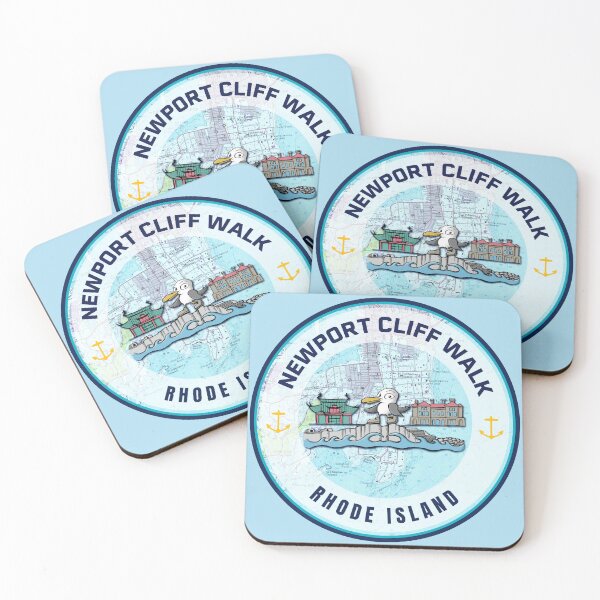 Item preview, Rhode Island Souvenir Map - Gull on Newport Cliff Walk (White) designed and sold by Willz Designz.