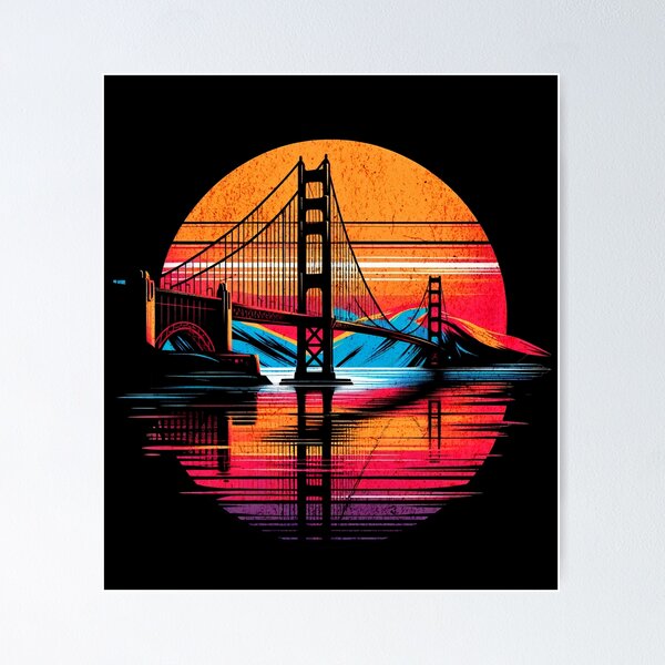 Item preview, Golden Gate Bridge San Francisco Circle Design designed and sold by RedDesignSyc.