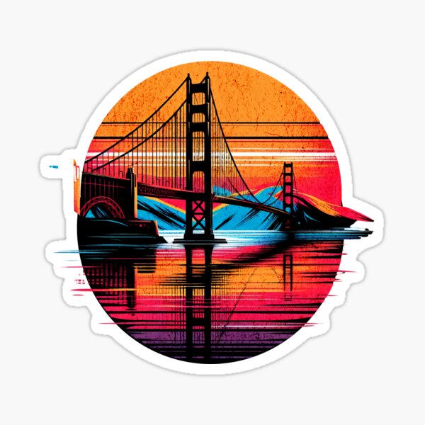 Artikelvorschau, Golden Gate Bridge San Francisco Circle Design entworfen und verkauft von RedDesignSyc.