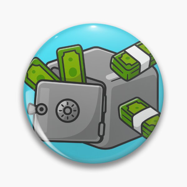 Item preview, "Secure Finances: Cartoon Vector Icon of Money in Safe Deposit Box" designed and sold by hjian8219.