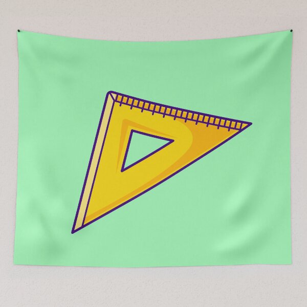 Item preview, Geometry Fun: Cartoon Vector Icon of Triangle Ruler for Creative Learning designed and sold by hjian8219.