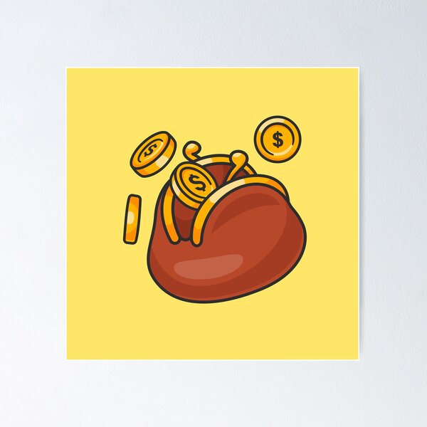 Item preview, "Golden Wallet Prosperity: Cartoon Vector Icon for Wealth and Finance" designed and sold by hjian8219.