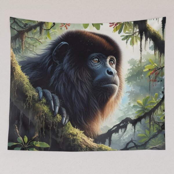 Item preview, Howler monkey animal art designed and sold by RubisLeaf.