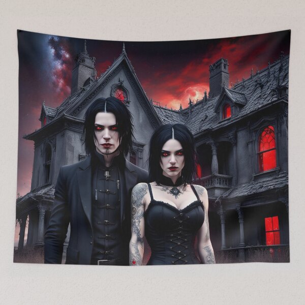 Item preview, Vampire  couple, gothic love designed and sold by GothicRubette.