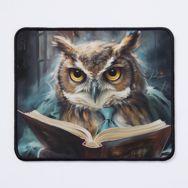 Item preview, Erudite Owl Looks Up From Reading a Tome designed and sold by PetitesEtoiles.