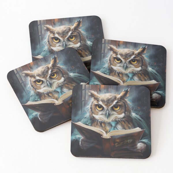 Item preview, Erudite Owl Looks Up From Reading a Tome designed and sold by PetitesEtoiles.