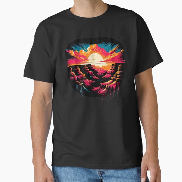 Vista previa del artículo con la obra «Diseño retro del atardecer del Gran Cañón», diseñado y vendido por RedDesignSyc.