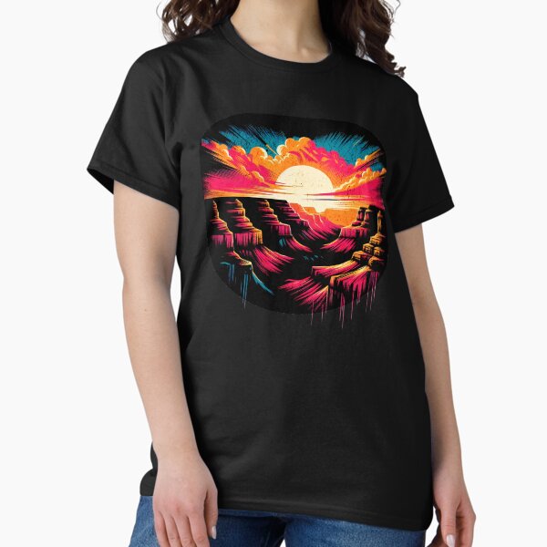 Vista previa del artículo con la obra «Diseño retro del atardecer del Gran Cañón», diseñado y vendido por RedDesignSyc.