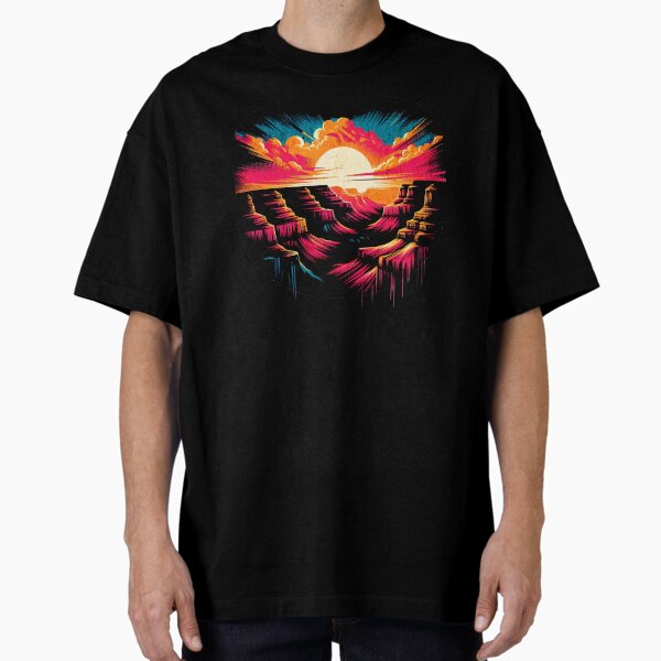 Vista previa del artículo con la obra «Diseño retro del atardecer del Gran Cañón», diseñado y vendido por RedDesignSyc.