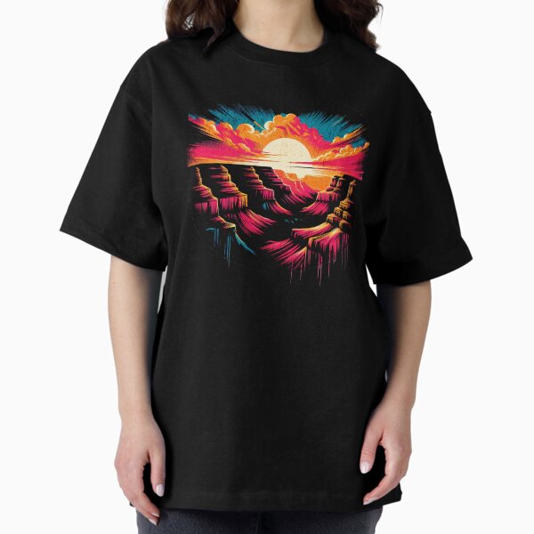 Vista previa del artículo con la obra «Diseño retro del atardecer del Gran Cañón», diseñado y vendido por RedDesignSyc.