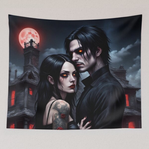 Item preview, Vampire  couple, gothic love designed and sold by GothicRubette.