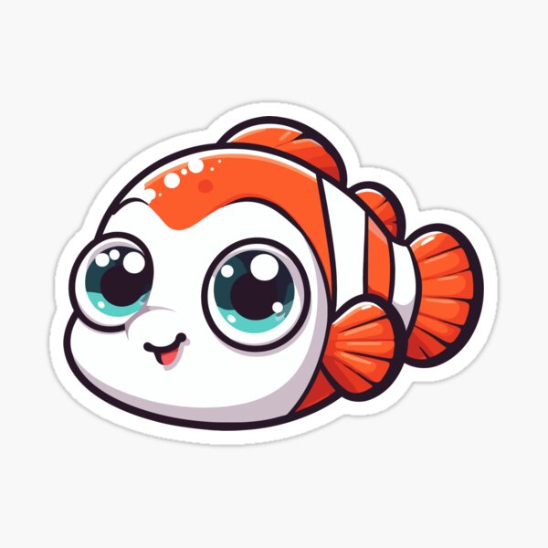 Item preview, Cute Vectoral Clownfish Face designed and sold by ArtfulWeave.