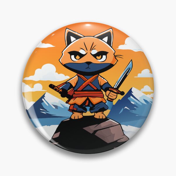 Item preview, Ninja Cat On Mountain Peak designed and sold by mftees.