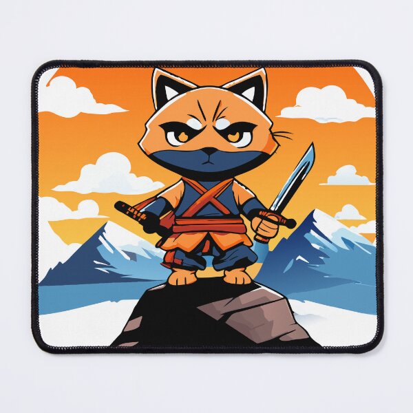 Item preview, Ninja Cat On Mountain Peak designed and sold by mftees.