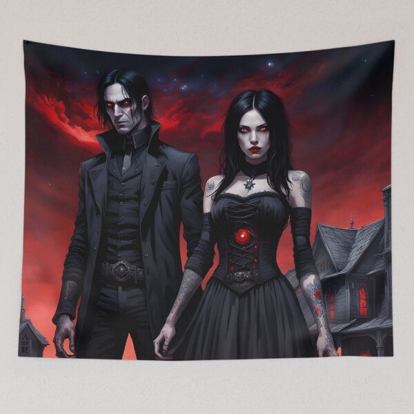 Item preview, Vampire  couple, gothic love designed and sold by GothicRubette.