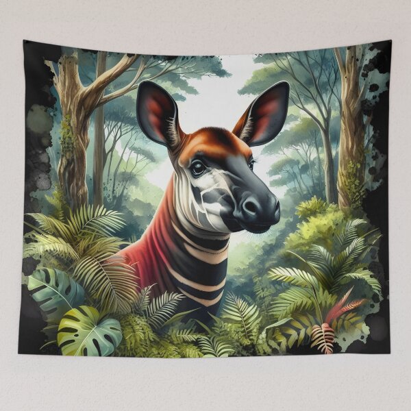 Item preview, Okapi animal  art designed and sold by RubisLeaf.
