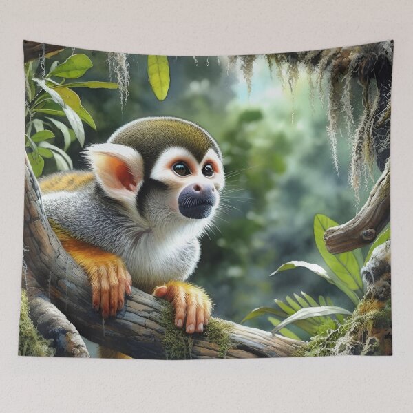 Item preview, Squirrel monkey animal art designed and sold by RubisLeaf.