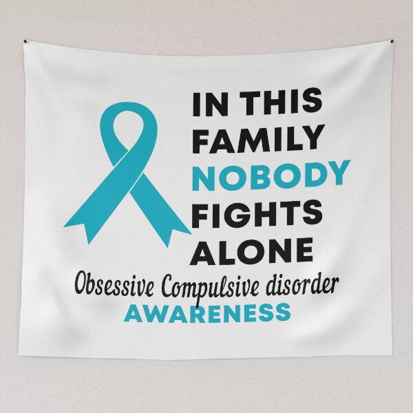 Item preview, In This Family Nobody Fights Alone Obsessive Compulsive Disorder OCD Awareness designed and sold by Color-Sparkle.