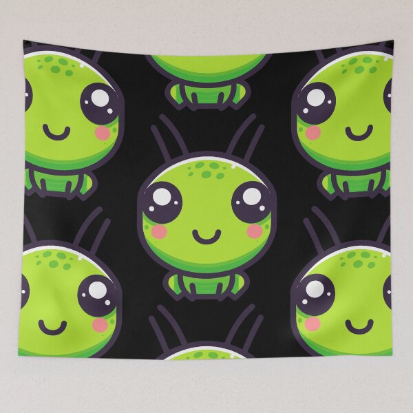 Item preview, Cute Vectoral Grasshopper Face designed and sold by ArtfulWeave.