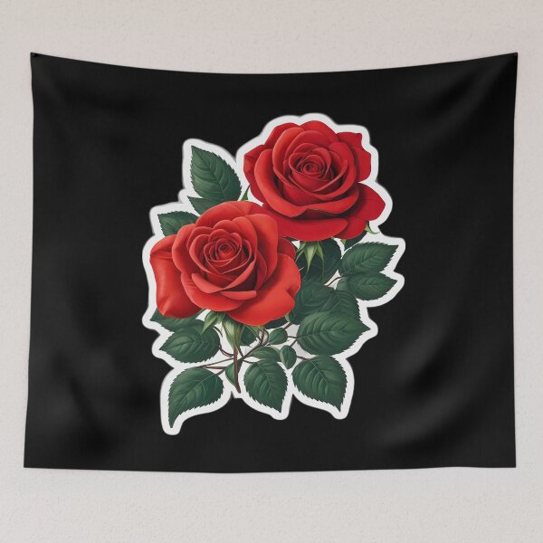Item preview, Beautiful Red rose Sticker in summer garden designed and sold by WhiteDoveArt.