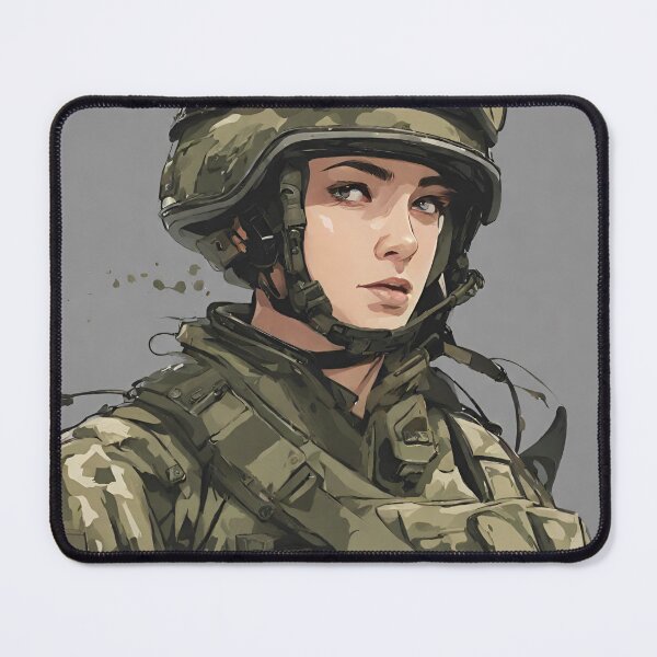 Item preview, Military woman in fatigues designed and sold by SENTIMENTALE.
