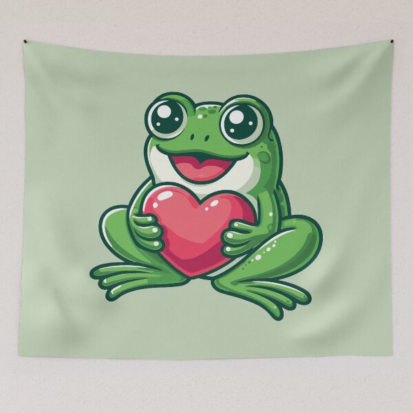 Item preview, Frog with Love designed and sold by TeaTimeTales.