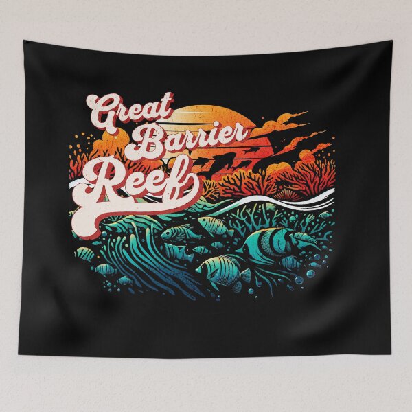 Item preview, Great Barrier Reef Retro Vintage Design designed and sold by RedDesignSyc.