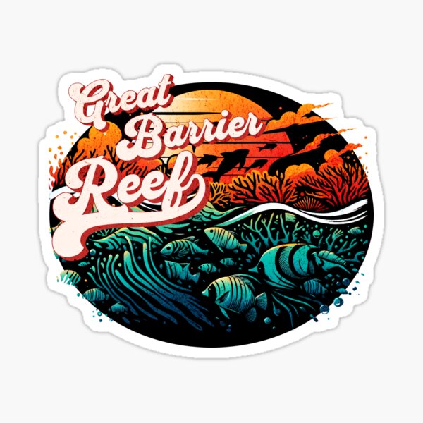 Item preview, Great Barrier Reef Retro Vintage Design designed and sold by RedDesignSyc.