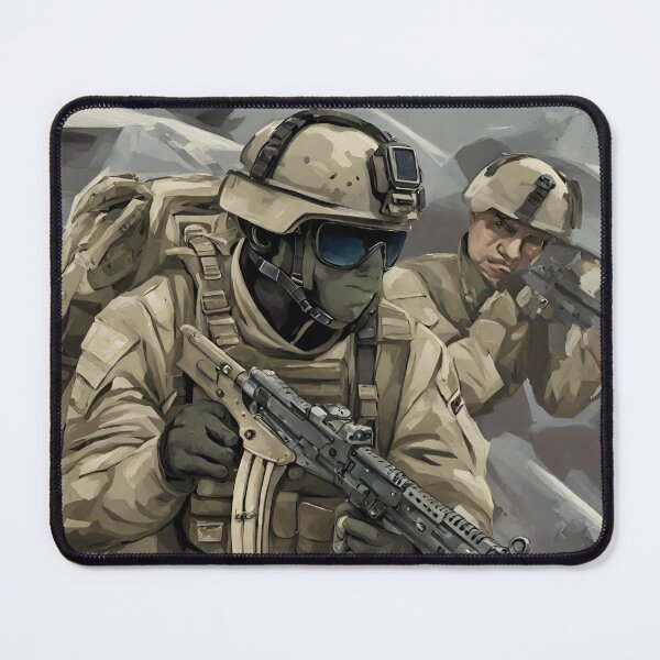 Item preview, soldier in fatigues in combat  designed and sold by SENTIMENTALE.