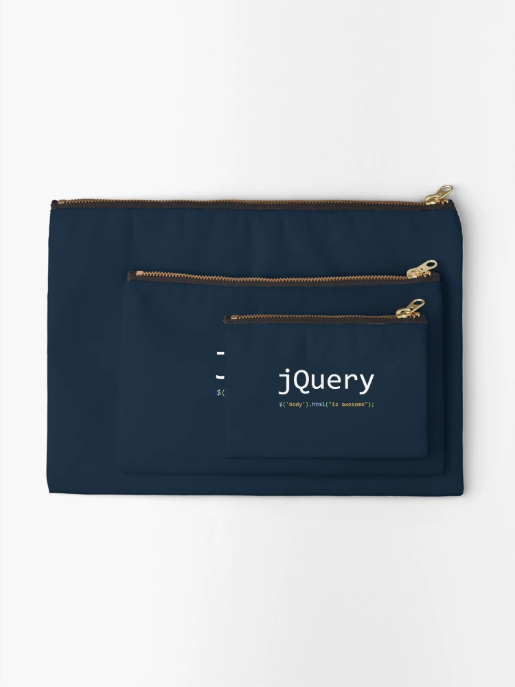 Thumbnail 2 of 4, Zipper Pouch, jQuery is awesome - Computer Programming designed and sold by Programming Jokes.