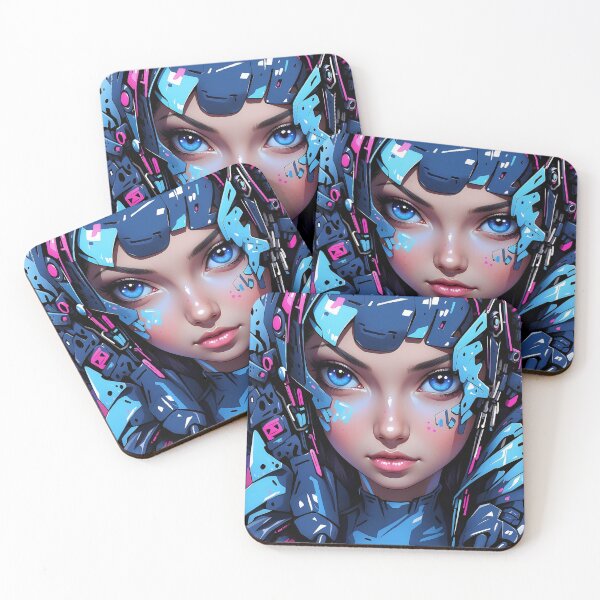 Item preview, Visionary Cyborg: Sapphire Eyes Piercing the Digital Veil designed and sold by ArtComixHaven.