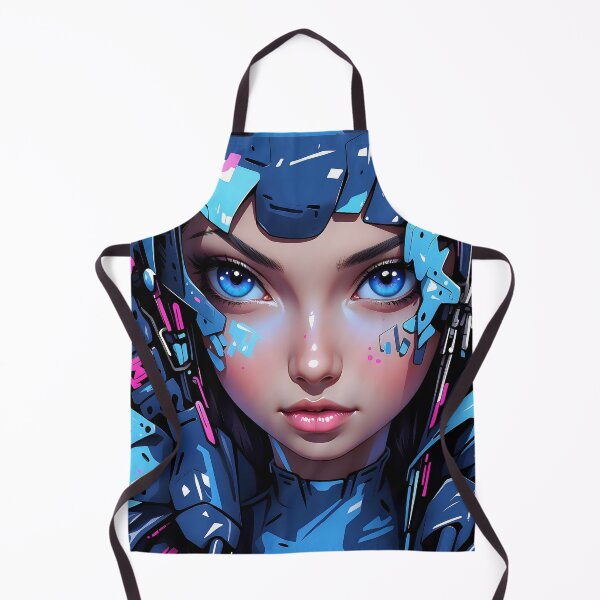 Item preview, Visionary Cyborg: Sapphire Eyes Piercing the Digital Veil designed and sold by ArtComixHaven.