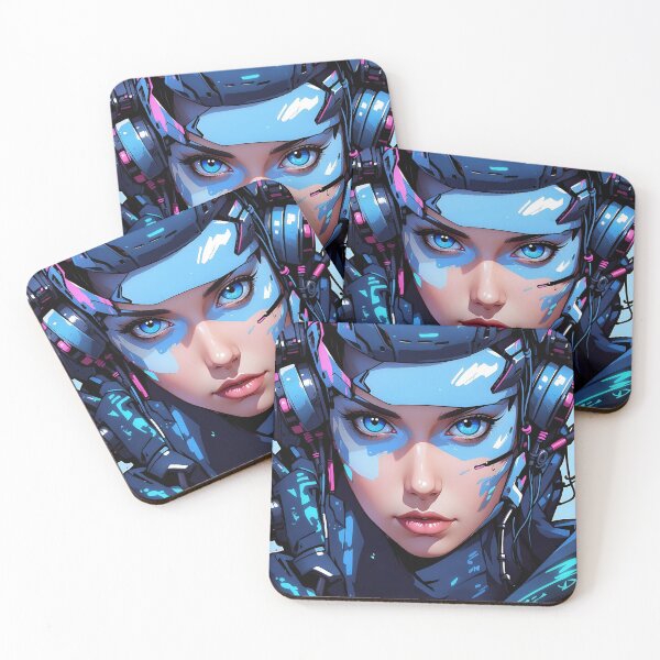 Item preview, Cybernetic Visionary: Blue-Eyed Sentinel of the Digital Frontier designed and sold by ArtComixHaven.