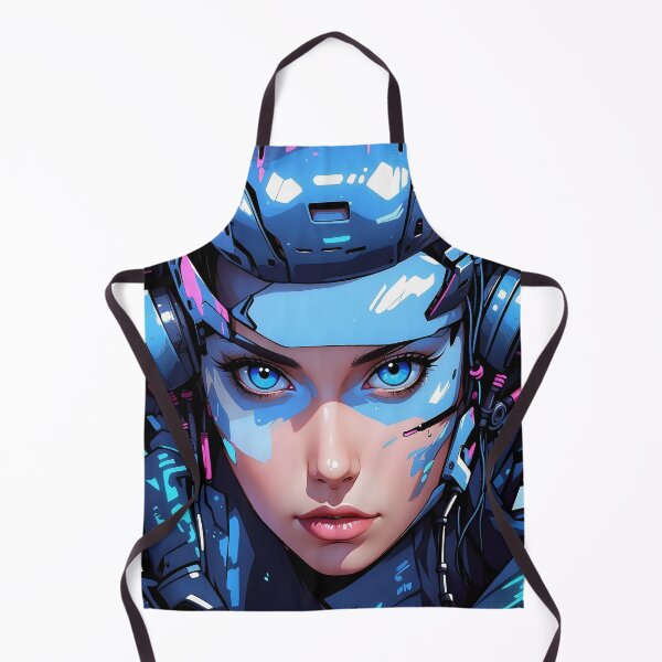Item preview, Cybernetic Visionary: Blue-Eyed Sentinel of the Digital Frontier designed and sold by ArtComixHaven.