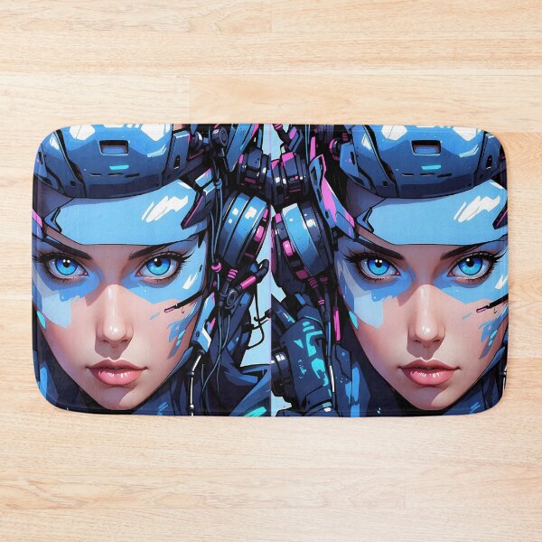 Item preview, Cybernetic Visionary: Blue-Eyed Sentinel of the Digital Frontier designed and sold by ArtComixHaven.