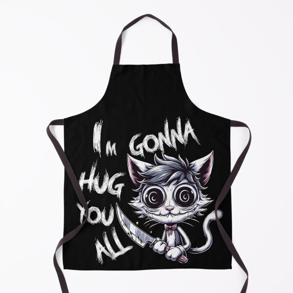 Item preview, I'm Gonna Hug You All, Psycho Cat, Cute, Black and White designed and sold by shypixels.