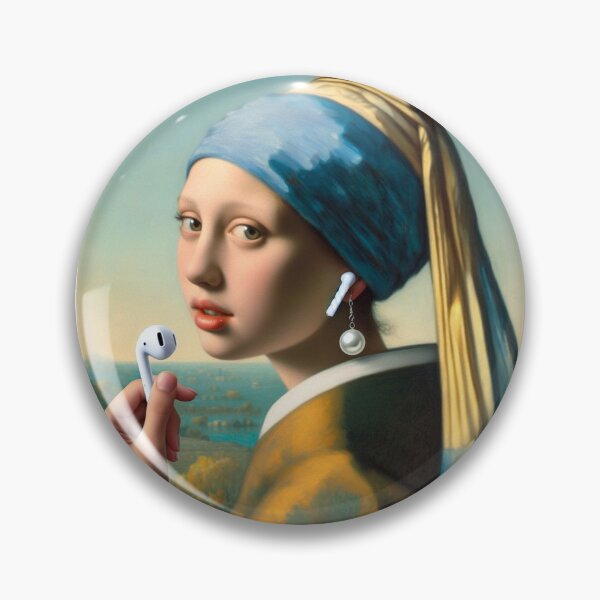 Item preview, Girl with Pearl Earring Funny Vermeer painting parody designed and sold by ArtUnova.