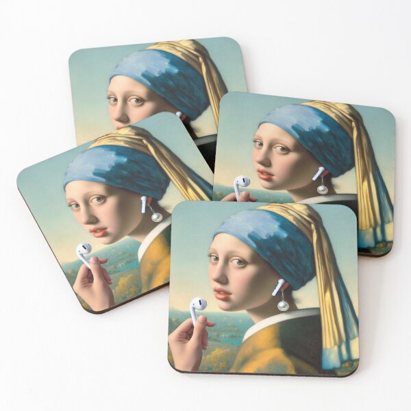 Item preview, Girl with Pearl Earring Funny Vermeer painting parody designed and sold by ArtUnova.