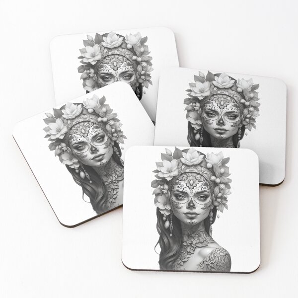 Artikelvorschau, Ethereal Monochrome Muse: Zauberin der floralen Anmut entworfen und verkauft von ArtComixHaven.