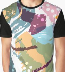 Brush Stroke Pattern with Circles Graphic T-Shirt