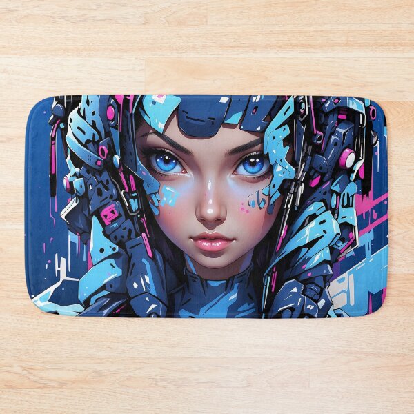 Item preview, Visionary Cyborg: Sapphire Eyes Piercing the Digital Veil designed and sold by ArtComixHaven.