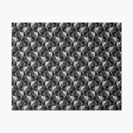 Abstract Grinning Skull Photo - Wavy Vertical Stripes - Artistic Photography in Black and White - Gothic Decor, Science Lovers, Natural History Art Board Print