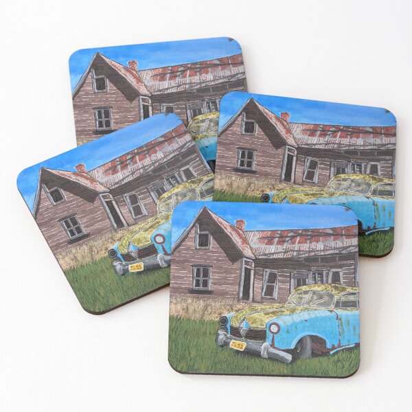 Item preview, Derelict House with Abandoned Classic Car designed and sold by bethanyivy.
