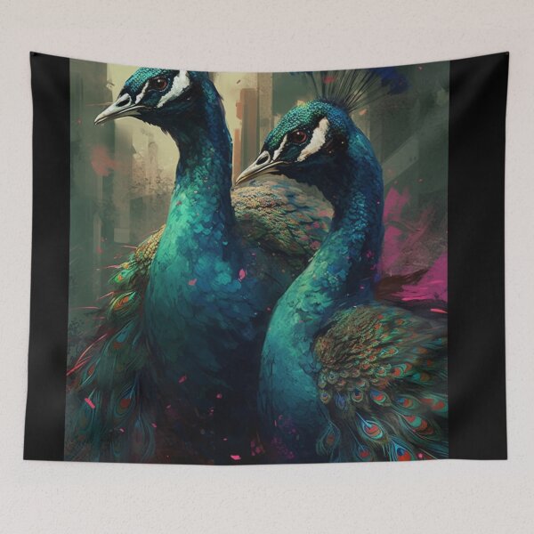 Item preview, Rare Wildlife Artwork Abstract Art Peacocks Close Up Animals Oil Painting B158 designed and sold by MPCFICTION.