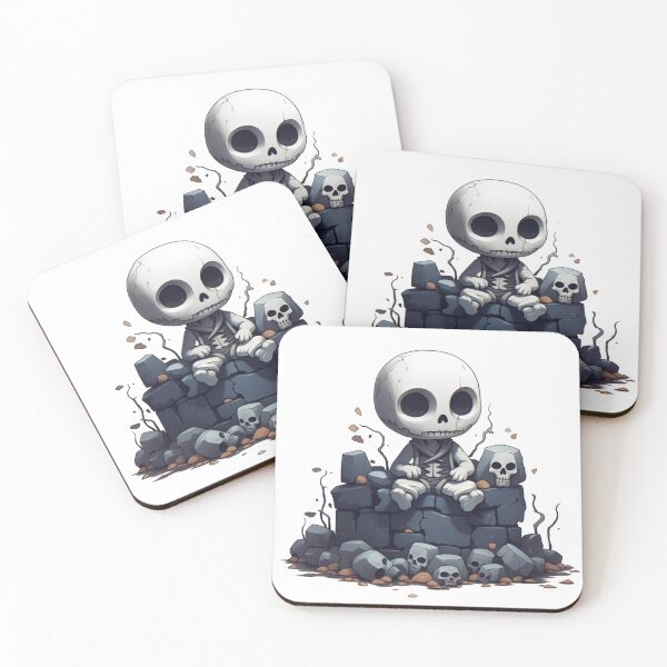 Item preview, Cute preppy skeleton sitting on the wall  designed and sold by MilkyBerryShop.