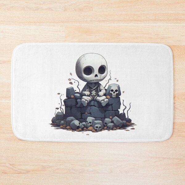Item preview, Cute preppy skeleton sitting on the wall  designed and sold by MilkyBerryShop.